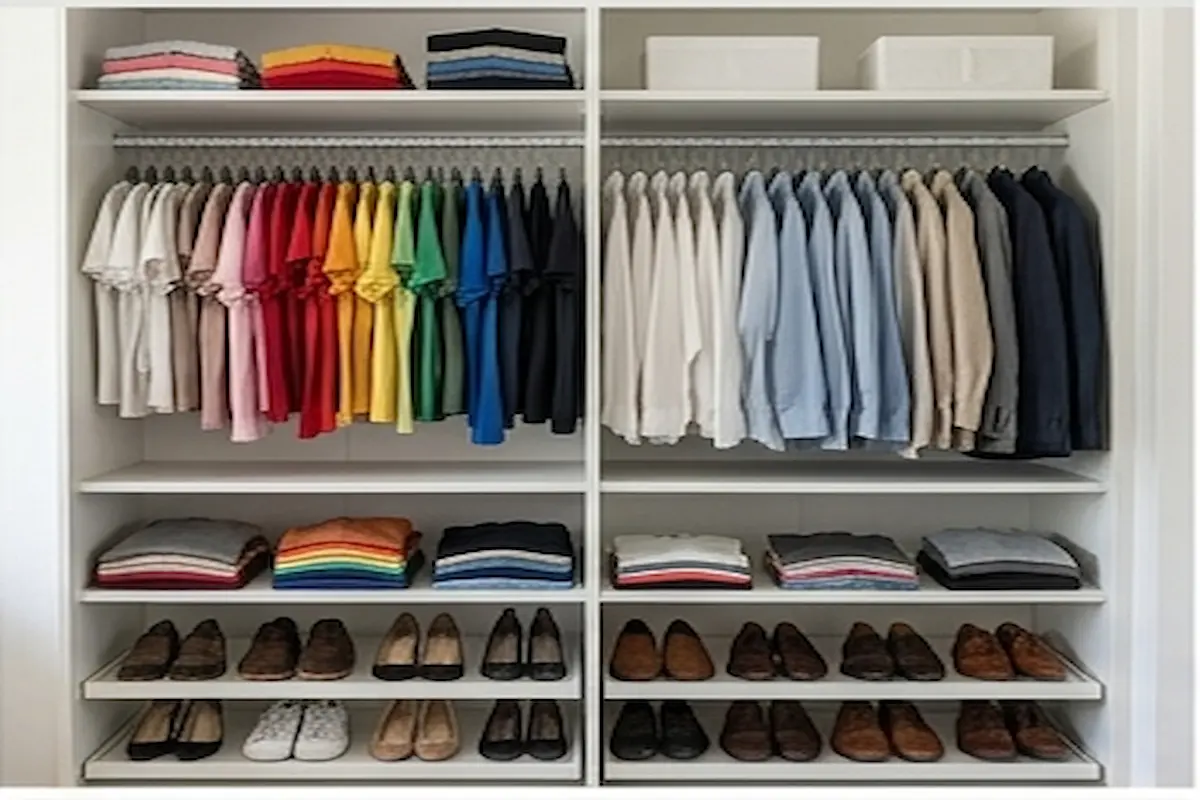 Closet organizado depois da personal organizer em Itaim Bibi